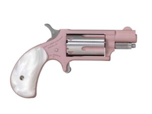 North American Arms NAA22MSROSE Mini-Revolver .22 WMR with white pearlite grips and rose gold Cerakote