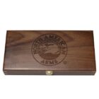 North American Arms 3 Gun Deluxe Collector's Set - three stainless mini-revolvers in a walnut display case