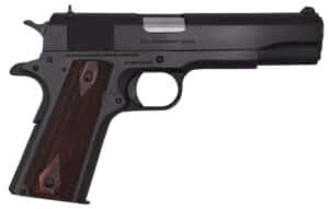 Colt 1911 Classic Government .45 ACP 5-inch blued pistol with rosewood grips