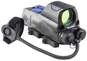 Meprolight MOR PRO reflex sight 4.3 MOA green dot with visible and IR laser on Picatinny mount