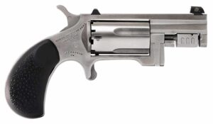NAA Sentinel .22 WMR 5-shot stainless mini revolver with black rubber slip-on grip