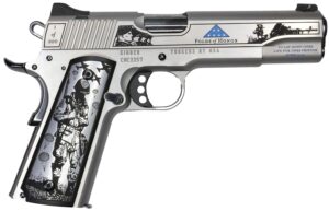 Kimber 1911 Folds of Honor .45 ACP 5 inch engraved slide scenic aluminum grips