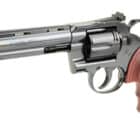 Colt Python 6-inch blued revolver with snake-scale walnut grips