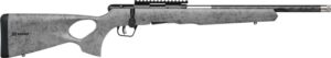 Savage B17 TimberLite Thumbhole Rifle .17 HMR 18 inch grey thumbhole stock black webbing