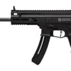 Grand Power Stribog TR22 .22 LR pistol in black with threaded barrel and Picatinny rail