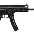 Grand Power Stribog TR22 .22 LR pistol in black with threaded barrel and Picatinny rail