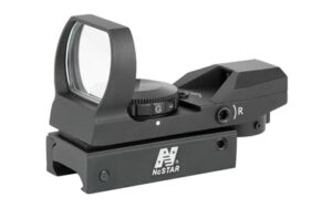 NCSTAR D4RGB reflex sight 1x, 3 MOA red/green multi-reticle, black anodized
