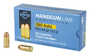 PPU 380ACP FMJ 94GR 50/1000
