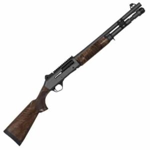 Panzer Arms M4 Tactical 12GA gray Cerakote shotgun with walnut stock and ghost-ring sights