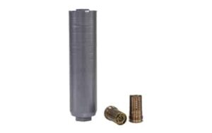 Q Trash Panda 7.62 Quickie QD silencer in black, 6.91 inch titanium suppressor