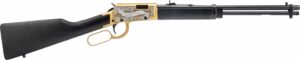 ROSSI Rio Bravo RL22181WD-GLD2RR .22 LR 18-inch lever-action rifle with gold engraved receiver and wood stock