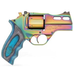 Chiappa Rhino 30SAR .357 Magnum 3 in Nebula PVD with blue laminate grips and fiber optic sight