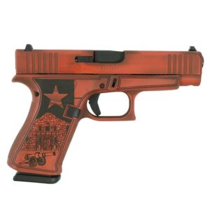 Glock 48 Custom Texas Orange 9mm pistol right-side view