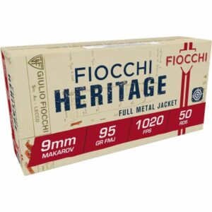 Fiocchi Pistol Shooting Dynamics Handgun Ammunition 9mm Makarov 95 gr FMJ 1020 fps 50/box