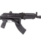 Arsenal AR-M14SF TACT SBR 7.62x39mm tactical rifle in black with ribbed handguards and folding stock