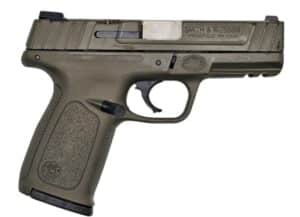 Smith & Wesson SD9VE 9mm pistol in OD Green side view