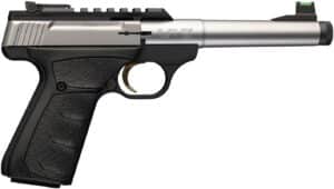 Browning Buck Mark Plus Camper UFX SR .22 LR stainless pistol side view