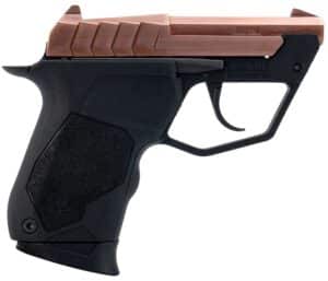 Taurus 22TUC .22 LR pistol with PVD rose gold slide and black polymer frame, 2.5 in barrel