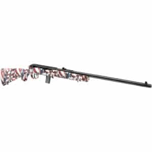 Savage 64 F .22 LR rifle with American Flag synthetic sporter stock