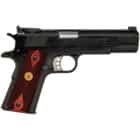 Colt Gold Cup National Match .38 Super 5-inch blued pistol with checkered wood grips