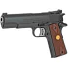 Colt Gold Cup National Match .38 Super 5-inch blued pistol with checkered wood grips