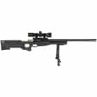 Keystone Crickett Precision 22LR rifle package with 16.1 in carbon fiber barrel, scope and bipod, black