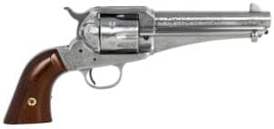 Taylors & Company 1875 Army Outlaw .45 Long Colt 5.50-inch white engraved revolver with walnut grips
