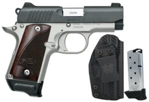 Kimber Micro 9 Two-Tone Rosewood RTC-K 9mm pistol with rosewood grips and two magazines