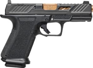 SHADOW SYSTEMS SS-1011-B MR920 ELT 9mm pistol, black frame with brass slide, optic-cut slide