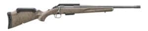 Ruger American Gen II Ranch .350 Legend rifle 16.4 inch cobalt cerakote fluted barrel with FDE splatter stock