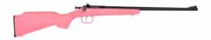 Keystone Crickett Gen2 .22 LR pink synthetic stock gold web blued 16.1in rifle