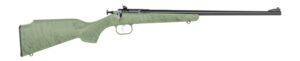 Keystone Crickett .22 LR rifle 16.1 in blued barrel green synthetic stock with black webbing