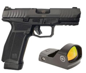 AREX DELTA X OR 9mm pistol in black with Crimson Trace red dot installed