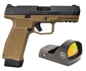 AREX Delta X OR 9mm FDE with Crimson Trace red dot and optics plates