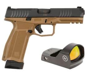 AREX Delta L OR 9mm pistol in FDE with Crimson Trace red dot