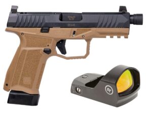 AREX Delta X Tactical 9mm pistol FDE with Crimson Trace red dot
