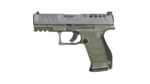 Walther PDP Compact 9mm 4-inch pistol with OD green polymer frame and optics-ready slide