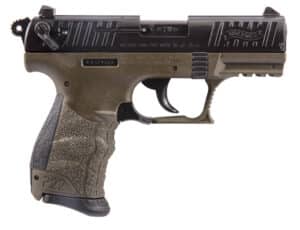 Walther P22 Military .22 LR with 3.42 inch barrel, OD green polymer frame and matte black slide