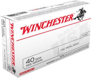 Winchester Ammo USA40SW USA  40S&W 165gr Full Metal Jacket Flat Nose 50 Per Box/10 Case