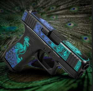 Shark Coast Tactical GLOCK 43X RMR Cut C4 Peacock 9mm 3.4in pistol