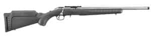 Ruger American Rimfire .22 LR 18 inch threaded satin stainless with black synthetic stock