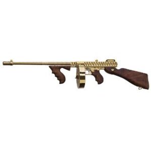 Auto-Ordnance AO 1927A-1 Deluxe .45 ACP titanium gold tiger stripe with walnut stock and drum magazine