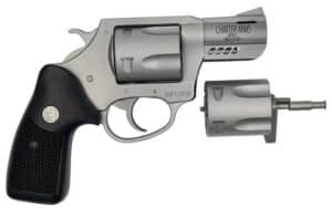 Charter Arms Double Dog 73920 stainless revolver with walnut grips and 2.2-inch ported barrel