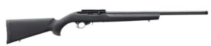 Ruger 10/22 .22 LR rifle with 20in threaded barrel and Hogue overmolded black stock