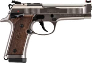 Beretta 92X Performance Defensive 9mm stainless with Hogue walnut grips and optics-ready slide