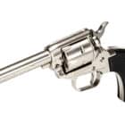 Heritage Rough Rider RR22NI4 .22 LR 4.75 inch nickel revolver with black polymer star grips