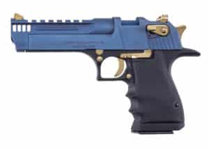 Magnum Research Desert Eagle 50AE 5 Black Carbo Blue finish side view