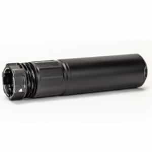 Griffin Armament 625X Dual‑Lok 556 suppressor-class unit in printed nickel finish