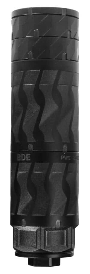 PWS BDE 5.56 titanium suppressor in black, 6.5 inch direct-thread