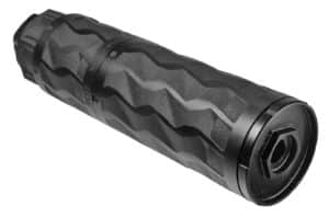 PWS BDE-762-K 7.62 titanium suppressor side view with PUB mount